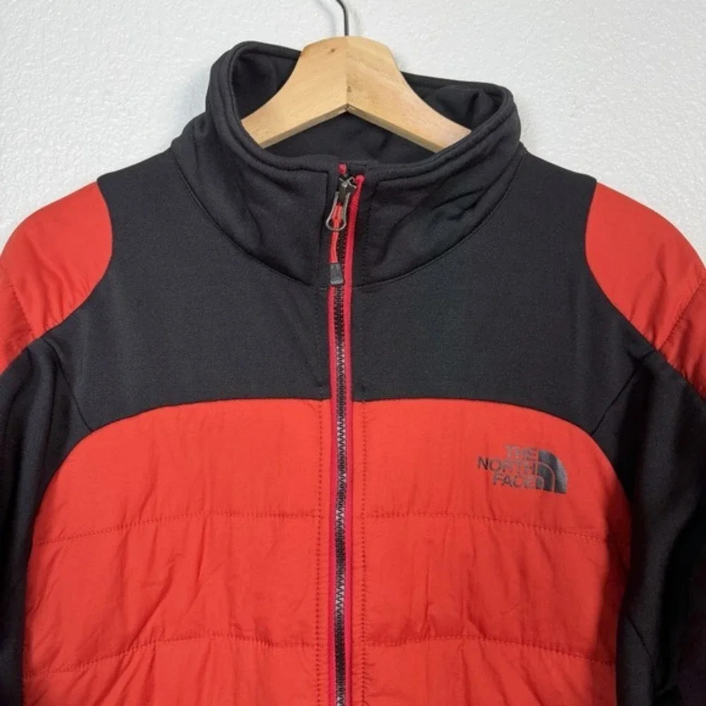 The‎ North Face Men's Size L Lightweight Puffer Coat Jacket Primaloft Red Black
